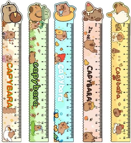 1Pcs Cartoon Capybara Ruler Creative Kawaii Straight Ruler Wavy Lines Drawing Tools Office Supplies Gift in Saudi Arabia
