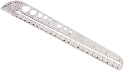 1pc Multi-Functional Stainless Steel Profiled Ruler Large Graduated Office Compass Protractor Hexagonal in Saudi Arabia