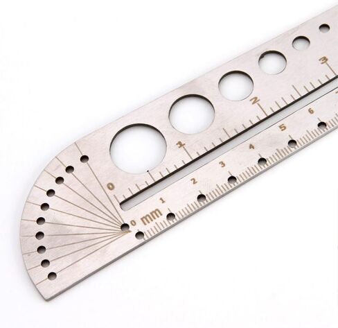 1pc Multi-Functional Stainless Steel Profiled Ruler Large Graduated Office Compass Protractor Hexagonal in Saudi Arabia