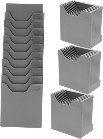 NUOBESTY 4pcs Card Rack Plastic Standing Holder with Slots Wall-mountable Attendance Card Display Stand for Office and Warehouse Organization for Indoor Outdoor Use in Saudi Arabia
