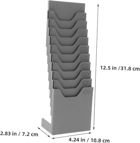 NUOBESTY 4pcs Card Rack Plastic Standing Holder with Slots Wall-mountable Attendance Card Display Stand for Office and Warehouse Organization for Indoor Outdoor Use in Saudi Arabia