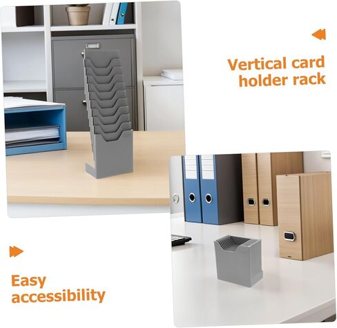 NUOBESTY 4pcs Card Rack Plastic Standing Holder with Slots Wall-mountable Attendance Card Display Stand for Office and Warehouse Organization for Indoor Outdoor Use in Saudi Arabia