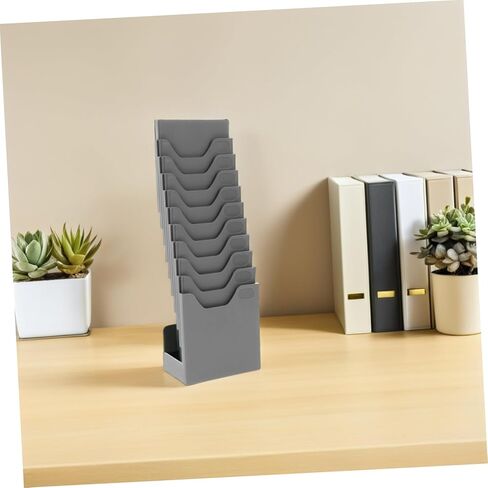 NUOBESTY 4pcs Card Rack Plastic Standing Holder with Slots Wall-mountable Attendance Card Display Stand for Office and Warehouse Organization for Indoor Outdoor Use in Saudi Arabia