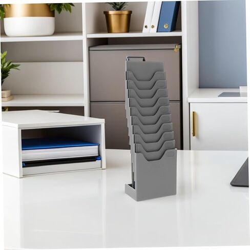 NUOBESTY 4pcs Card Rack Plastic Standing Holder with Slots Wall-mountable Attendance Card Display Stand for Office and Warehouse Organization for Indoor Outdoor Use in Saudi Arabia