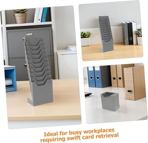 NUOBESTY 4pcs Card Rack Plastic Standing Holder with Slots Wall-mountable Attendance Card Display Stand for Office and Warehouse Organization for Indoor Outdoor Use in Saudi Arabia
