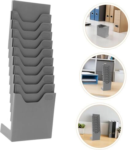 NUOBESTY 4pcs Card Rack Plastic Standing Holder with Slots Wall-mountable Attendance Card Display Stand for Office and Warehouse Organization for Indoor Outdoor Use in Saudi Arabia