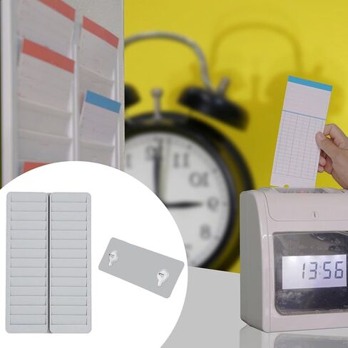 Time Card Holder Multipurpose for Attendance ID Rack Compact with 28 Pocket Wall Hanging for Warehouse Factory Workshop in Kuwait