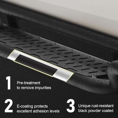 BINARY STAR Running Boards Compatible with Vehicle 2019-2026 Dodge Ram 1500 Crew Cab with 4 Full-Size Doors(excl. Classic/2500/3500). 6 Inch Two-Stair Side Steps, Step Bars Made with Carbon Steel. in Saudi Arabia