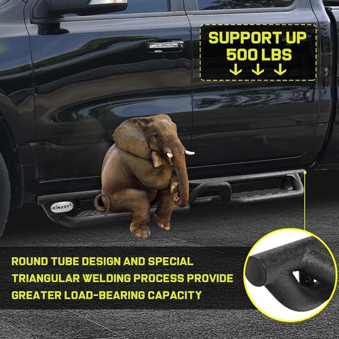 BINARY STAR Running Boards Compatible with Vehicle 2019-2026 Dodge Ram 1500 Crew Cab with 4 Full-Size Doors(excl. Classic/2500/3500). 6 Inch Two-Stair Side Steps, Step Bars Made with Carbon Steel. in Saudi Arabia