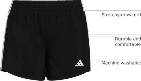 adidas Girls' Elastic Waistband Woven Pacer Gym Running Shorts in Kuwait