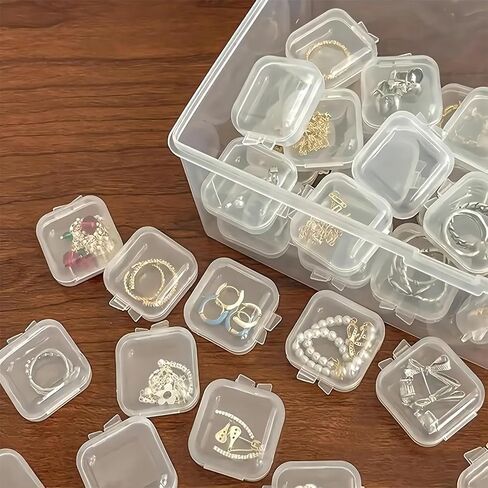 10PCS Clear Small Plastic Storage Containers, Storage Cases Mini Clear Bead Containers, Home Bedroom Accessory Box in Saudi Arabia
