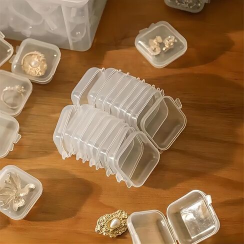 10PCS Clear Small Plastic Storage Containers, Storage Cases Mini Clear Bead Containers, Home Bedroom Accessory Box in Saudi Arabia