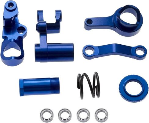 RC Crawlers Toys For Traxxas For Slash For Rustler Stamped For Hoss 4X4 For VXL 1/10 　RC Metal 6845X 　Steering Bellcranks And Drag Link Servo Saver Set(Blue) in Saudi Arabia