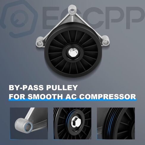 ECCPP A/C ضاغط تجاوز البكرة 34209 بديل متين لأداء التيار المتردد السلس يناسب 1988-1989 لبويك ريجال 2.8L in Kuwait