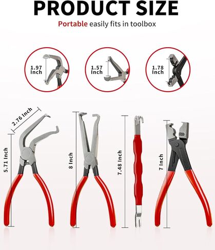 مجموعة 4 قطع من كماشة فصل الكهرباء للعمل التلقائي، أداة إزالة الموصلات الكهربائية الاحترافية للسيارات وكماشة مشبك خرطوم، فاصل موصل التوصيل الكهربائي للسيارات والشاحنات وسيارات الدفع الرباعي in Kuwait