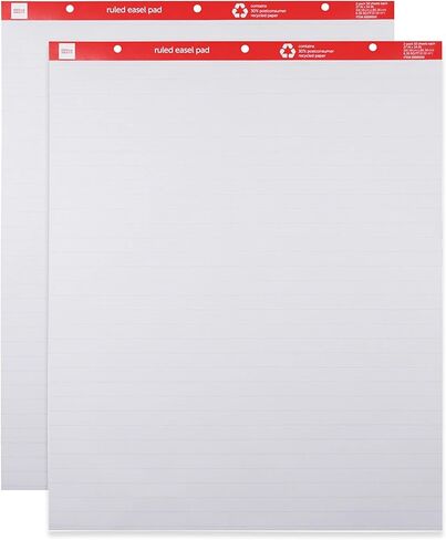 Office Depot® Brand Easel Pads, 27" x 34", Ruled, 50 Sheets, 30% Recycled, White, Pack Of 2 in Saudi Arabia