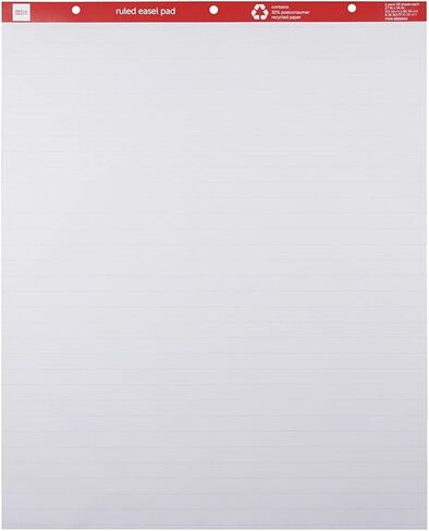 Office Depot® Brand Easel Pads, 27" x 34", Ruled, 50 Sheets, 30% Recycled, White, Pack Of 2 in Saudi Arabia