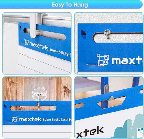 maxtek Lined Sticky Easel Pad 25"x30", Large Flip Chart Paper with 2 Packs of 30 Sheets/Pad, Upgraded Big Anchor Chart Flip Paper with Sticky Back, Self-Stick Easel Paper for Walls in Kuwait