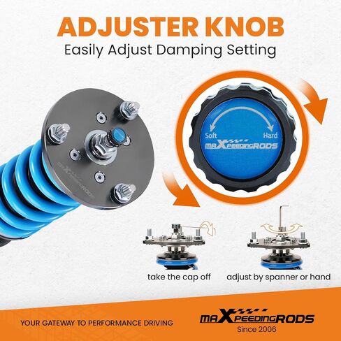 maXpeedingrods Coilover for Lexus IS250 IS350 AWD 2006-2013, 24 Levels Damper Adjustable Coilovers Shock Absorber Struts, Height Adjustable T6 Upgraded Lowering Kits Blue in Saudi Arabia