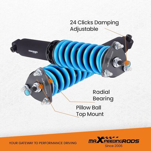 maXpeedingrods Coilover for Lexus IS250 IS350 AWD 2006-2013, 24 Levels Damper Adjustable Coilovers Shock Absorber Struts, Height Adjustable T6 Upgraded Lowering Kits Blue in Saudi Arabia