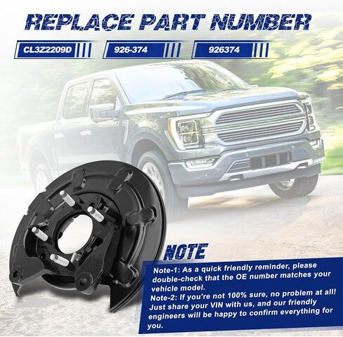 926374 Rear Passenger Side Loaded Parking Brake Backing Plate Assembly, Fit for Ford F-150 2012-2020, Fit for Ford Lobo 2012-2020, Fit for Lincoln Mark LT 2012-2014, OE 926-374, CL3Z2209D in Saudi Arabia