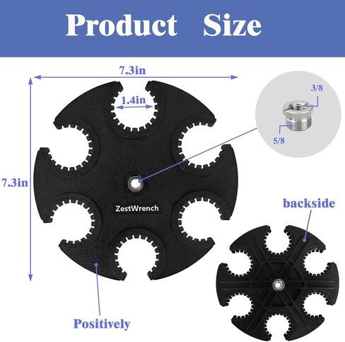 Zestwrench Hexagon Multi Mic Holder for Wired and Wireless，Compatible with 5/8" 3/8" Mic Stand Adapter to Hold up to 6 Microphones，Standing Mic Display and Organizer for Desk, Home in Saudi Arabia