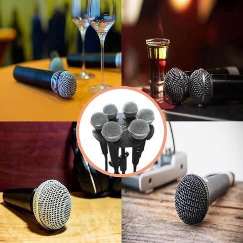 Zestwrench Hexagon Multi Mic Holder for Wired and Wireless，Compatible with 5/8" 3/8" Mic Stand Adapter to Hold up to 6 Microphones，Standing Mic Display and Organizer for Desk, Home in Saudi Arabia