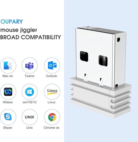 OUPARY Mouse Jiggler للكمبيوتر المحمول، محرك الماوس، هزاز غير قابل للاكتشاف، Jiggler بدون تثبيت برنامج التشغيل، يحاكي حركة الماوس لإبقاء الكمبيوتر مستيقظًا، توصيل USB Jiggler وتشغيله باللون الأسود in Kuwait