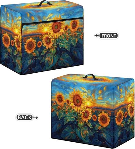 Painted Print Sewing Machine Storage Serger Case with Front Zipper Pocket & Top Handle Dust Cover Washable Anti-Splash Easy to Use & Clean for Mom in Saudi Arabia