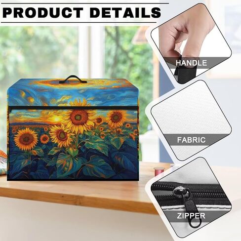 Painted Print Sewing Machine Storage Serger Case with Front Zipper Pocket & Top Handle Dust Cover Washable Anti-Splash Easy to Use & Clean for Mom in Saudi Arabia
