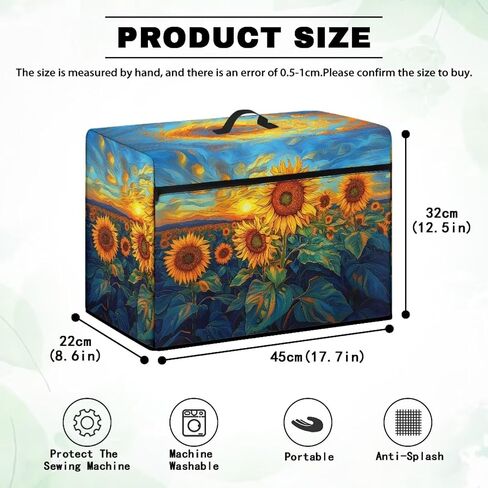 Painted Print Sewing Machine Storage Serger Case with Front Zipper Pocket & Top Handle Dust Cover Washable Anti-Splash Easy to Use & Clean for Mom in Saudi Arabia