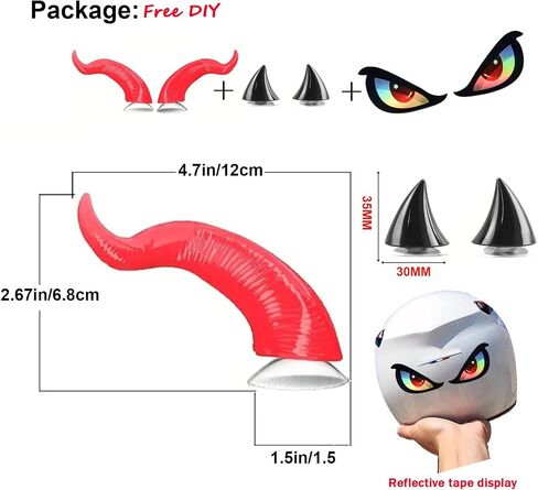 Motorcycle Horn Devil Horns,Motorcycle Helmet Accessories,Bike Helmet, Ski Accessories(Helmet Not Included) in Saudi Arabia