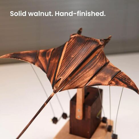 3D Wooden Kinetic Manta Dynamic Model, Natural Walnut & Beech Wood for Home, Office & Desktop Relaxation Decoration and Diplay, Creative Gift for Adults & Collectors in Kuwait