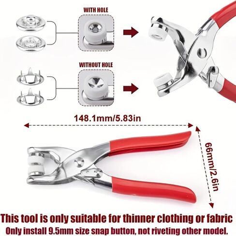 200PCS Metal Snaps Buttons with Fastener Pliers Press Tool Kit Perfect for DIY Crafts Clothes Hats and Sewing, Snap Button Fasteners Kit in Saudi Arabia