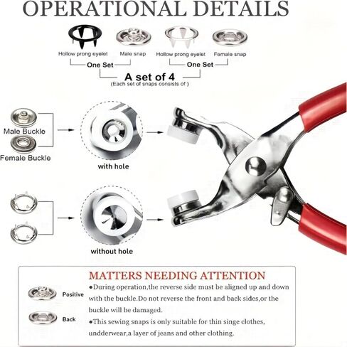 200PCS Metal Snaps Buttons with Fastener Pliers Press Tool Kit Perfect for DIY Crafts Clothes Hats and Sewing, Snap Button Fasteners Kit in Saudi Arabia
