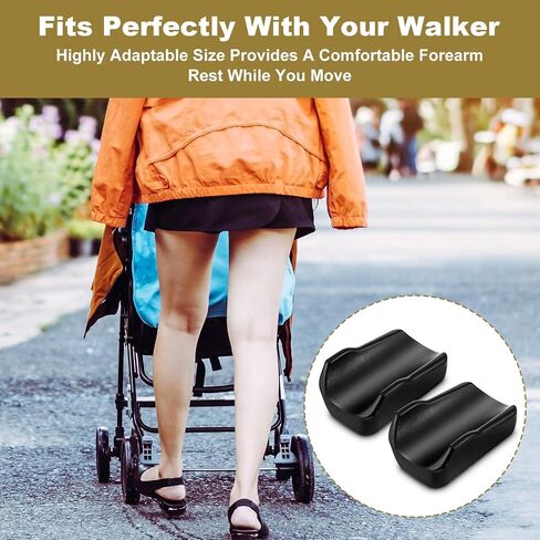 2 Pack Rollator Armrest Pads, Universal Replacement Upright Walker Forearm Pad Arm Support Stand Up Handle Cushions, Black in Saudi Arabia