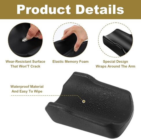 2 Pack Rollator Armrest Pads, Universal Replacement Upright Walker Forearm Pad Arm Support Stand Up Handle Cushions, Black in Saudi Arabia