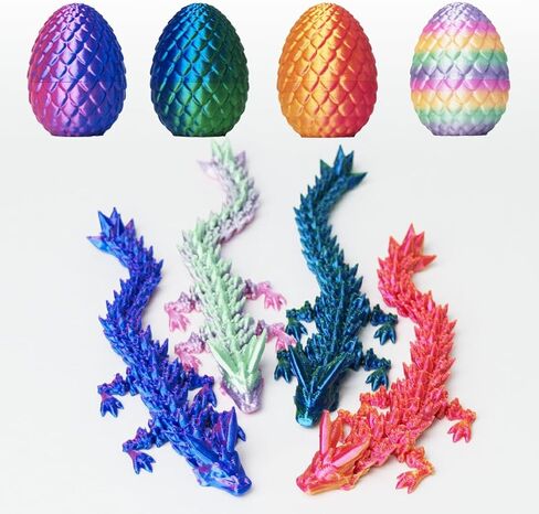 4PCS 3D Printed Dragon,Dragon Egg Fidget Toy,Christmas Stocking Stuffers for Kids in Kuwait