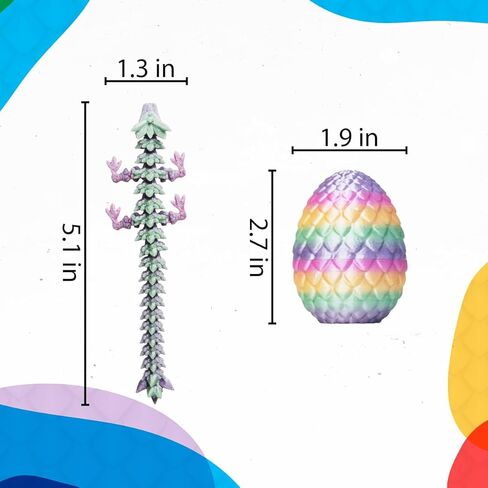 4PCS 3D Printed Dragon,Dragon Egg Fidget Toy,Christmas Stocking Stuffers for Kids in Kuwait