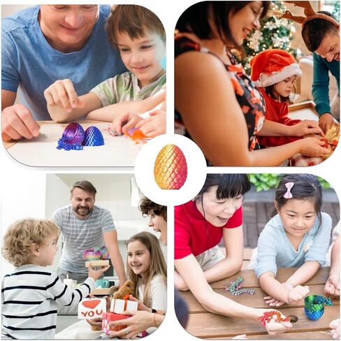 4PCS 3D Printed Dragon,Dragon Egg Fidget Toy,Christmas Stocking Stuffers for Kids in Kuwait