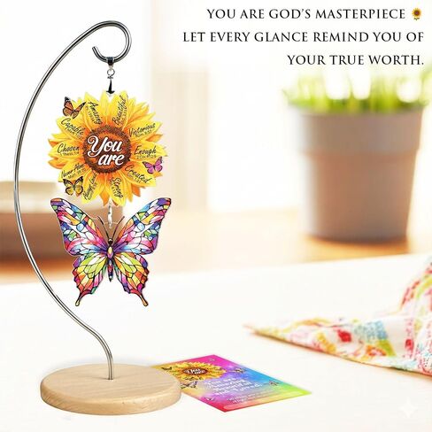 Christian Gifts for Women Birthday, Butterfly Inspirational Gift for Friends, Mom, Sister, Girl, Female Coworker, Christian, God Says You are Sunflower Gifts for Women, Religious Desk Decor in Kuwait
