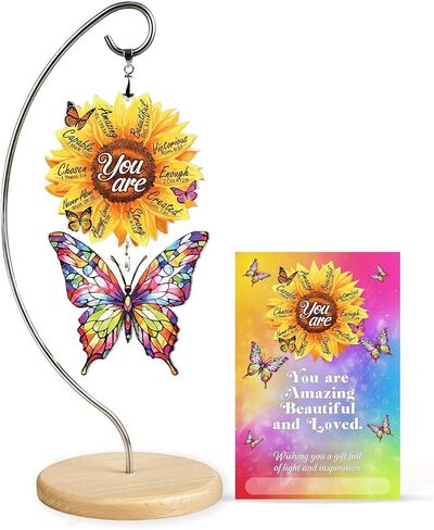 Christian Gifts for Women Birthday, Butterfly Inspirational Gift for Friends, Mom, Sister, Girl, Female Coworker, Christian, God Says You are Sunflower Gifts for Women, Religious Desk Decor in Kuwait