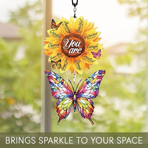 Christian Gifts for Women Birthday, Butterfly Inspirational Gift for Friends, Mom, Sister, Girl, Female Coworker, Christian, God Says You are Sunflower Gifts for Women, Religious Desk Decor in Kuwait