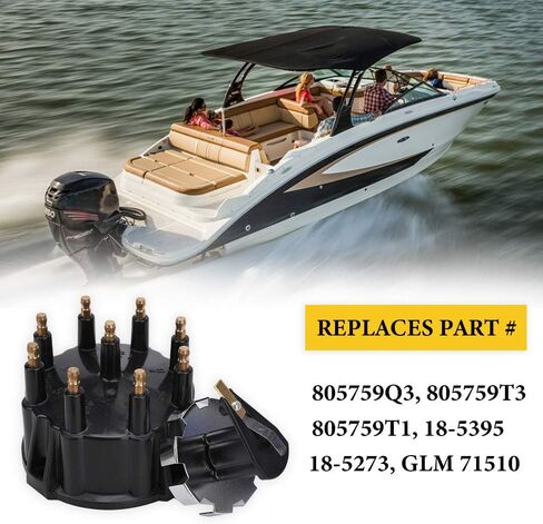 815407Q5 Distributor Cap and Ignition Rotor Kit for Marinized 4.3L V6 Engines with Thunderbolt IV and V HEI Ignitions - Replaces 815407Q5, 815407A2, 815407Q02,18-5274 in Saudi Arabia