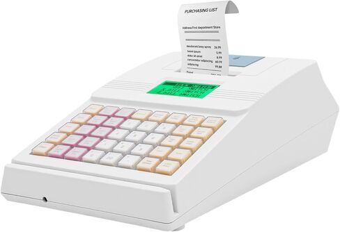 ماكينة تسجيل النقود الإلكترونية للشركات الصغيرة مزودة بدرج وLCM وطابعة حرارية عالية السرعة، ونظام نقاط البيع بـ 48 مفتاحًا للبيع بالتجزئة والمطاعم والسوبر ماركت باللونين الأبيض والأسود، 110 فولت in Kuwait