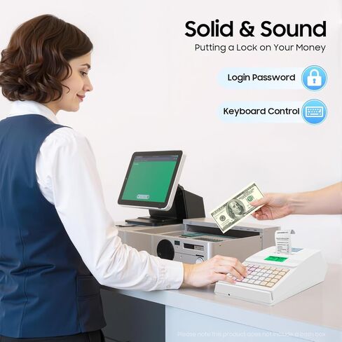 ماكينة تسجيل النقود الإلكترونية للشركات الصغيرة مزودة بدرج وLCM وطابعة حرارية عالية السرعة، ونظام نقاط البيع بـ 48 مفتاحًا للبيع بالتجزئة والمطاعم والسوبر ماركت باللونين الأبيض والأسود، 110 فولت in Kuwait