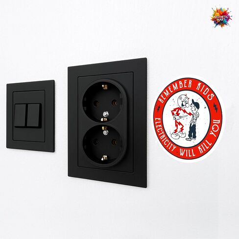 Remember Kids Electricity Will Kill You, Hard Hat,Funny Sticker Durable Waterproof Vinyl Decal for Electrical Panels, Toolboxes, Breaker Boxes - 3 inches Electrician Warning Sticker -Pack of 4 in Saudi Arabia