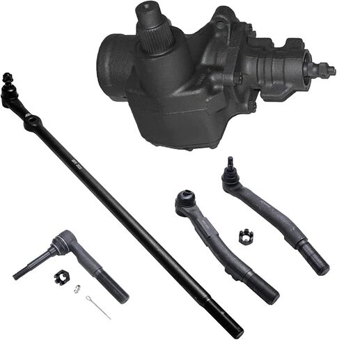 Detroit Axle - Front Gear Box Kit for 2005 2006 2007 Ford F-250 F-350 Super Duty, Power Steering Gear Box Assembly Outer Tie Rod End Links Drag Link Replacement in Saudi Arabia