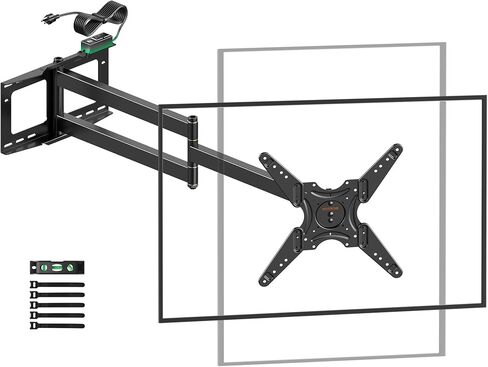 WHYFONE 48'' Extension Long Arm TV Wall Mount, Large TV Heavy Duty Full Motion TV Wall Mount Swivel Tilt Level Articulating, 37-80''TV, Max VESA 600x400mm, 16''18''24'' Wood Studs/Concrete/Brick Wall in Kuwait