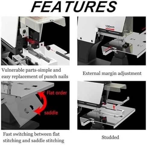 Electric Saddle Stapler for Booklets, Electric Stapler Heavy Duty, Flat Saddle Binder Stitcher Equipped, with Foot Pedal, Binding Thickness 30 Sheets, for Office, School, Print Shop in Saudi Arabia